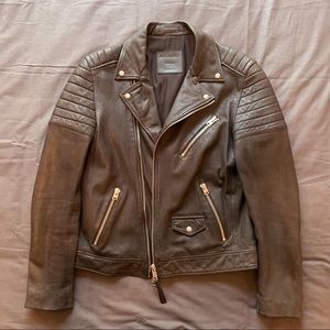 leo leather biker jacket